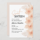 Stoffelijk Blush Bloem Droog Palmblad Boho Zoet 16 Kaart (Voorkant / Achterkant)