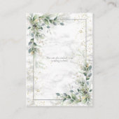 Stoffelijk Botanisch groen Goud Marmer Details Informatiekaartje (Achterkant)
