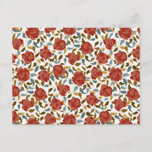 Stoffelijk Elegant Gouden Rode Rose Bloem Bruiloft Briefkaart