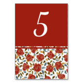 Stoffelijk Elegant Gouden Rode Rose Bloem Bruiloft Kaart (Achterkant)