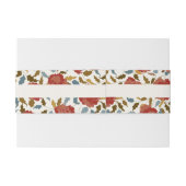 Stoffelijk Elegant Gouden Rode Rose Bloem Bruiloft Uitnodigingen Wikkel (Achterkant Voorbeeld)