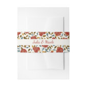 Stoffelijk Elegant Gouden Rode Rose Bloem Bruiloft Uitnodigingen Wikkel (Voorkant Voorbeeld)