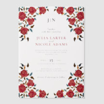 Stoffelijk Elegant Gouden Rode Rose Bloem Bruiloft