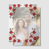 Stoffelijk Elegant Gouden Rode Rose Bloem Bruiloft Vellum Uitnodigingen (Offset (Koppel))