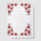 Stoffelijk Elegant Gouden Rode Rose Bloem Bruiloft Vellum Uitnodigingen (Offset (Uitnodiging))