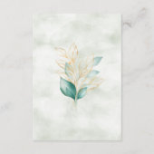 Stoffelijk groen goud eucalyptus groen receptie informatiekaartje (Achterkant)