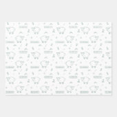 Stoffelijk groen schaap Eid Mubarak Kinder Inpakpapier Vel (Voorkant 2)