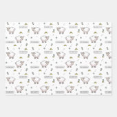 Stoffelijk groen schaap Eid Mubarak Kinder Inpakpapier Vel (Voorkant)