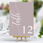 Stoffelijk Lavendel Moderne Kalligrafie Bruiloft Kaart<br><div class="desc">Leid uw gasten naar hun stoelen met deze chique elegante stoffige lavendel paarse trouwtafelnummers. Met een minimalistisch ontwerp met moderne kalligrafie, voegen deze tafelnummers een vleugje verfijning toe aan uw huwelijksreceptie. De zachte achtergrond en de schone, elegante typografie zorgen voor eenvoudige leesbaarheid en verbeteren tegelijkertijd uw bruiloft decor. Perfect voor...</div>