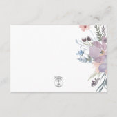 Stoffelijk Paarse & Blauwe Boho Bloemen Receptie B Informatiekaartje (Achterkant)
