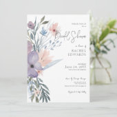 Stoffelijk Paarse & Blauwe Boho Bloemen Vrijgezell Kaart (Staand voorkant)