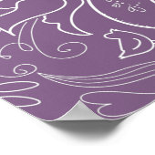 Stoffelijk Paarse Elegante Bloemenbruiloft Welkom Poster (Hoek)