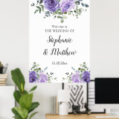 Stoffelijk Paarse Eucalyptus Botanische bruiloft W Poster (Thuiskantoor)