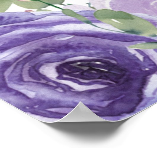 Stoffelijk Paarse Eucalyptus Botanische bruiloft W Poster (Hoek)