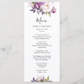 Stoffelijk Paarse Lavendel Bloemen Boho bruiloft Menu (Voorkant)