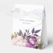 Stoffelijk Paarse Lavendel Floral Boho monogram br Bedankdoosjes (Voorkant Zijde)