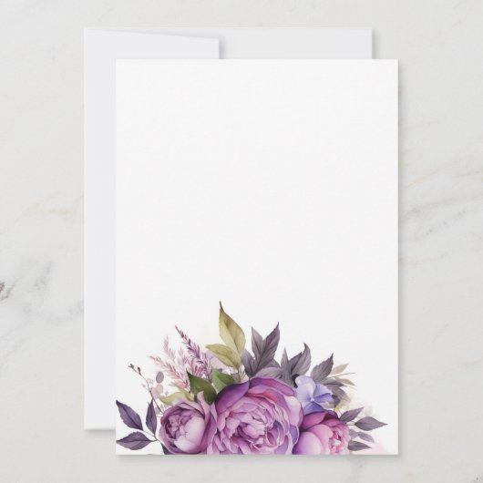 Stoffelijk Paarse Lavendel Floral Boho monogram br Kaart (Achterkant)