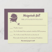 Stoffelijk Paarse Masquerade Ball Fundraiser Gala  Kaart (Voorkant / Achterkant)