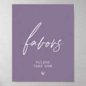 Stoffelijk Paarse minimalistische gunst teken Poster (Voorkant)