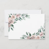 Stoffelijk Roos 2 Maaltijdkeuze Groen Bloemenbruil RSVP Kaartje (Achterkant)