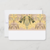 Stoffelijk Roos Art Deco Hummingbirds Bruiloft RSVP Kaartje (Achterkant)