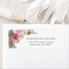 Stoffelijk Roos Bloemen Boho Bruiloft Etiket