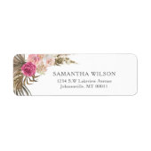 Stoffelijk Roos Bloemen Boho Bruiloft Etiket (Voorkant)