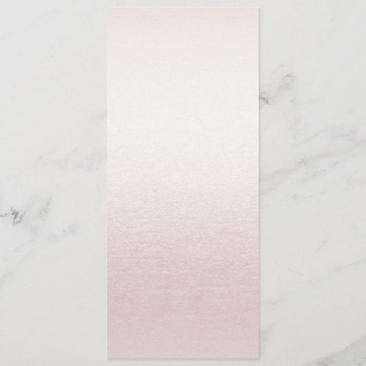 Stoffelijk Roos Bloemen Bruiloft Menu (Achterkant)