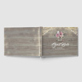 Stoffelijk Roos Bloemen Mason Jar Rustiek Land Bru Gastenboek (Volledig)