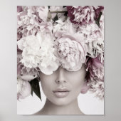 Stoffelijk Roos Bloemen Mode Portret Poster (Voorkant)