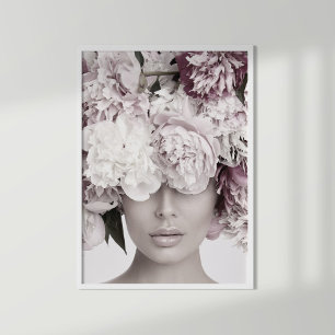 Stoffelijk Roos Bloemen Mode Portret Poster