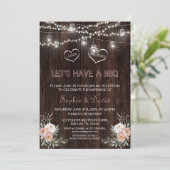 Stoffelijk Roos Bloemen String Lights Hout I DO BB Kaart (Staand voorkant)