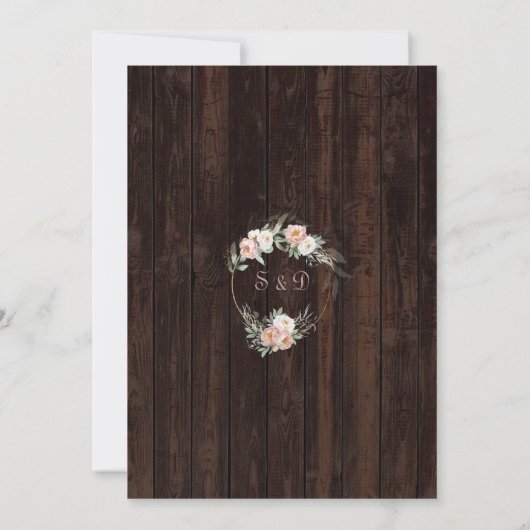 Stoffelijk Roos Bloemen String Lights Hout I DO BB Kaart (Achterkant)