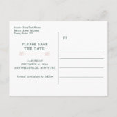 Stoffelijk Roos Bloemenbos Groene Foto Save the Da Aankondigingskaart (Achterkant)