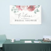 Stoffelijk Roos Bloemenbruids / Baby shower Welkom Spandoek (Beurs)