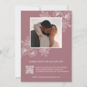 Stoffelijk Roos Bloemenlijn Kunst | Foto | Bruilof Kaart (Achterkant)