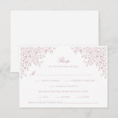 Stoffelijk Roos  Bloemenlijn Kunst RSVP Kaartje (Voorkant / Achterkant)