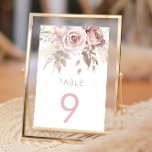 Stoffelijk Roos & Blush Bloemen Bruiloft Receptie Kaart<br><div class="desc">Dusty Roos & Blush Bloemen Bruiloft Receptie Bruiloft Tafel Nummer Zie Niche en Nest winkel voor Set.</div>