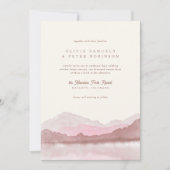 Stoffelijk Roos Boho Waterverf Berg Foto Bruiloft Kaart (Voorkant)