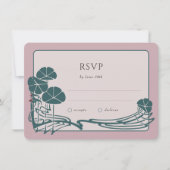 Stoffelijk Roos Botanische RSVP-kaart bruiloft Kaart (Voorkant)