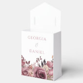 Stoffelijk Roos & Bourgogne Boho Bloemenbruiloft Bedankdoosjes (Geopend)