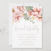 Stoffelijk Roos Brunch & Bubbly Vrijgezellenfeest Kaart (Voorkant)