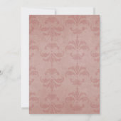 Stoffelijk Roos Damask Bruidsdouche Uitnodiging (Achterkant)