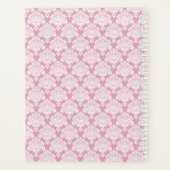 Stoffelijk Roos Damask Planner met Monogram & Naam (Achterkant)