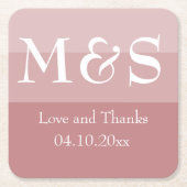 Stoffelijk Roos Eenvoudige moderne bruiloft Kartonnen Onderzetters (Voorkant)