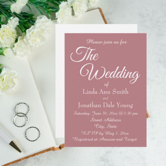 Stoffelijk Roos Eenvoudige Stijl Bruiloft Kaart