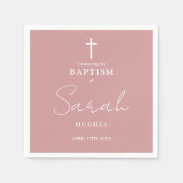 Stoffelijk Roos Elegant minimalistisch doopsel Servet