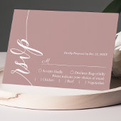 Stoffelijk Roos Elegante Kalligrafie Bruiloft RSVP