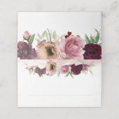 Stoffelijk Roos en Bourgogne Rode Bloemen Vintage  Plaatskaartje (Buitenkant ongevouwen)