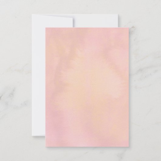 Stoffelijk Roos en Perzik Bloemen Bruiloft RSVP (Achterkant)